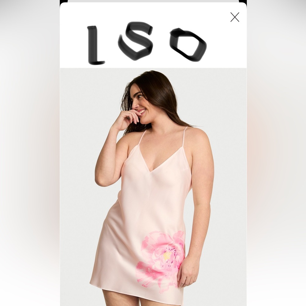 ISO Victoria's Secret Pink Satin Chemise with Floral Details